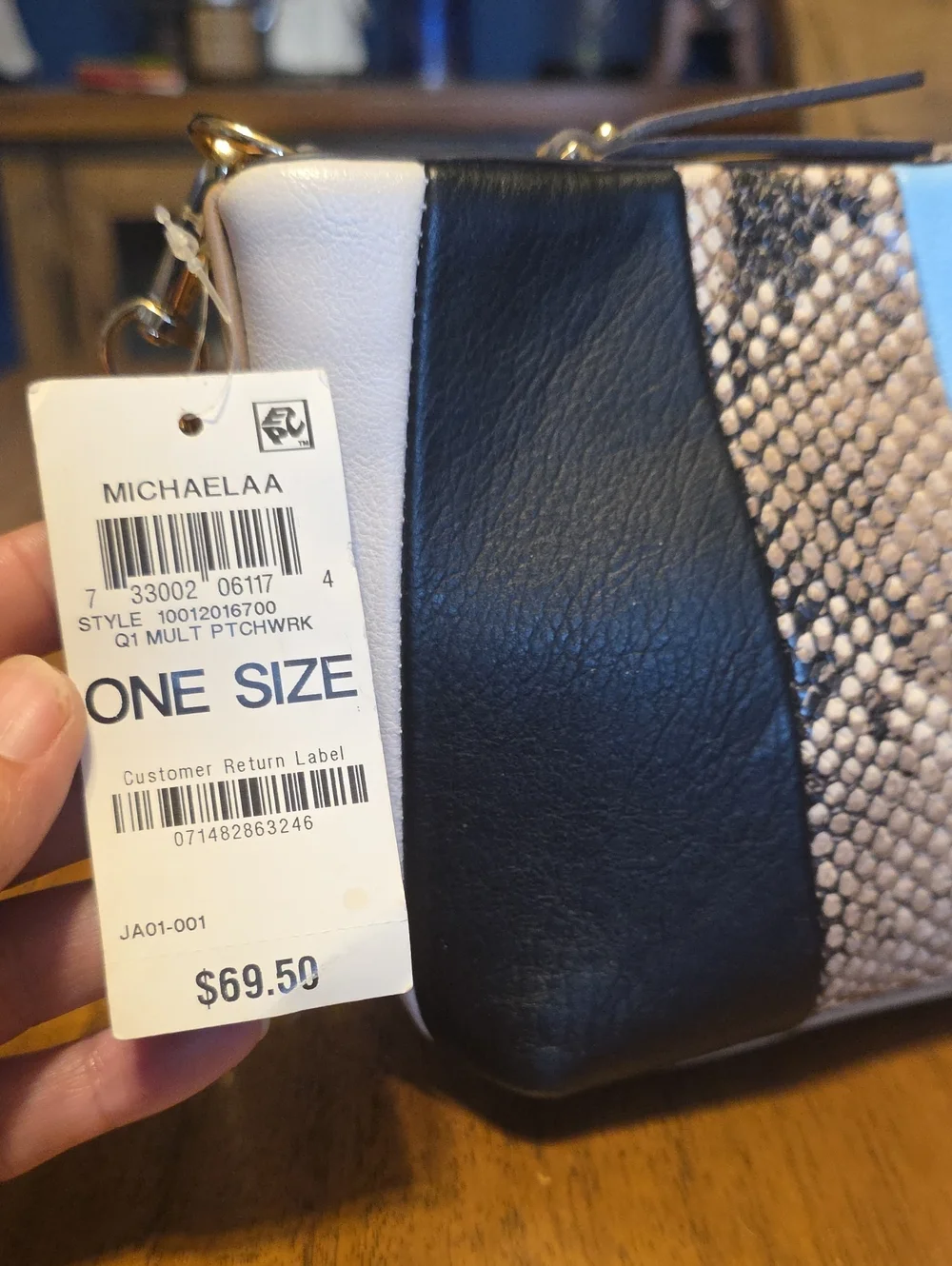 MichaelAA NWT Colorblock Snake-Print Crossbody Bag in Multicolor